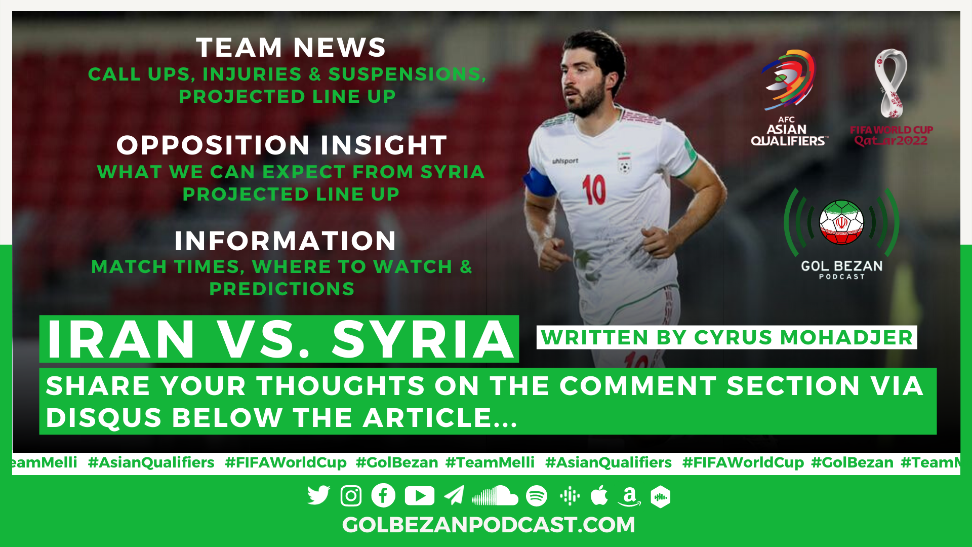 PREVIEW: Iran vs. Syria | 2022 World Cup Qualifiers - Team News, Opposition Insight, Predictions and More
