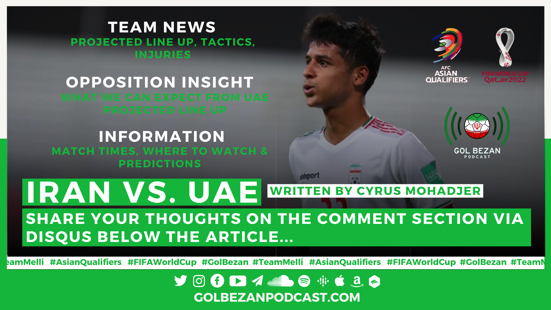 PREVIEW: Iran vs. UAE | 2022 World Cup Qualifiers - Team News, Opposition Insight, Predictions and More